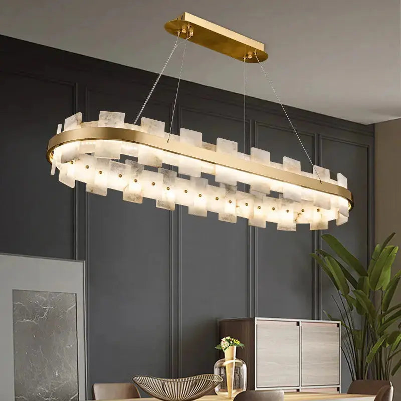 Modern Oval Marble Chandelier — product view