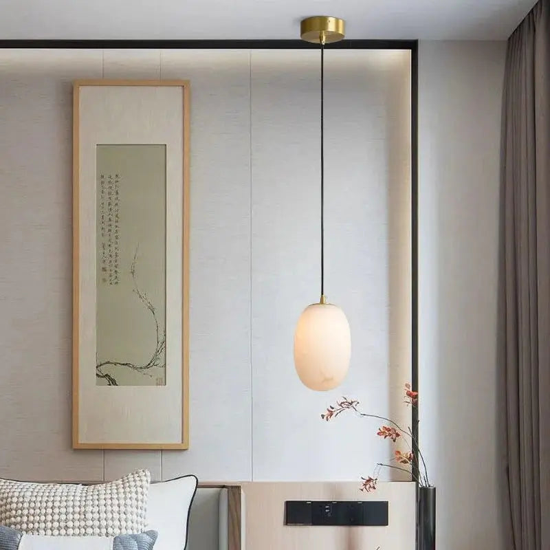Modern Alabaster Decorative Pendant Light — alternate product view 1
