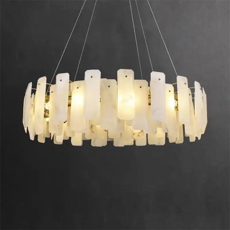 Natural Stone Round Pendant Chandelier — alternate product view 7