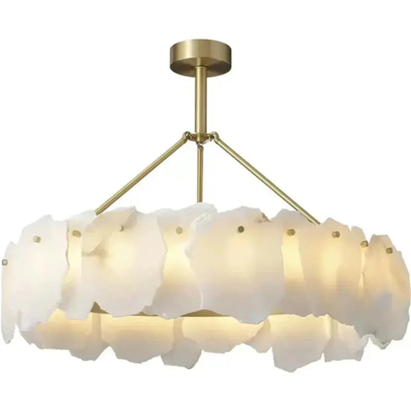 Modern Snowflake Round Marble Chandelier — alternate product view 1