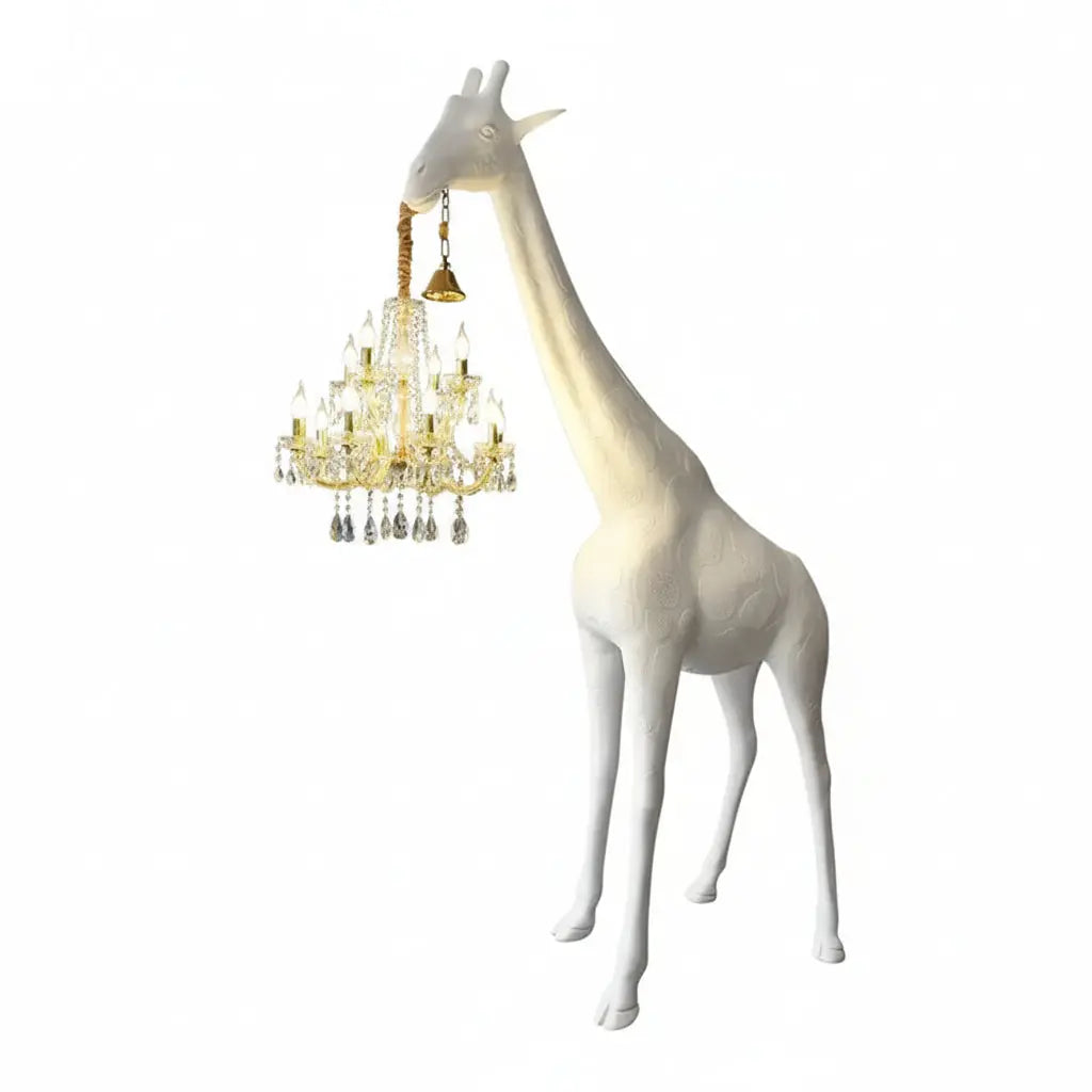 Art Sculpture Giraffe Chandelier - White — alternate product view 1