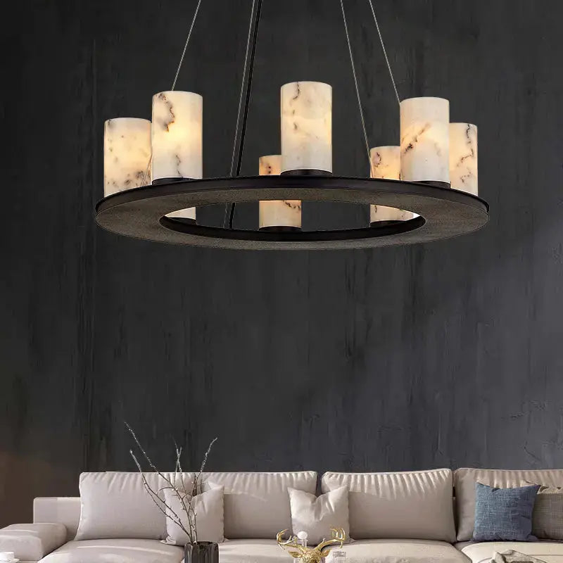 Rustic Chandelier Industrial Marble Black — alternate product view 2