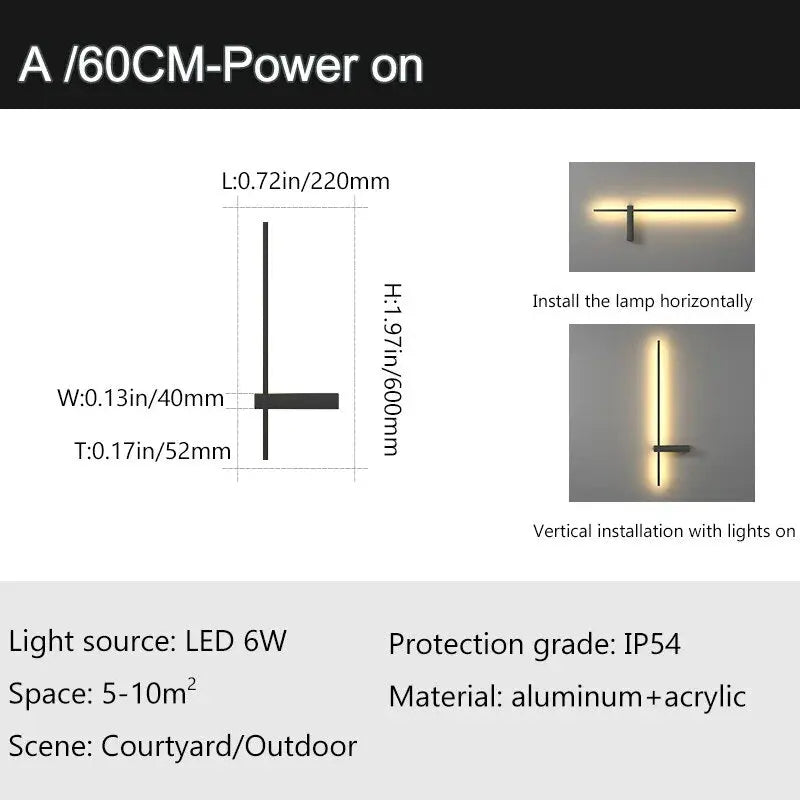 Modern Long Wall Outdoor Light — alternate product view 8