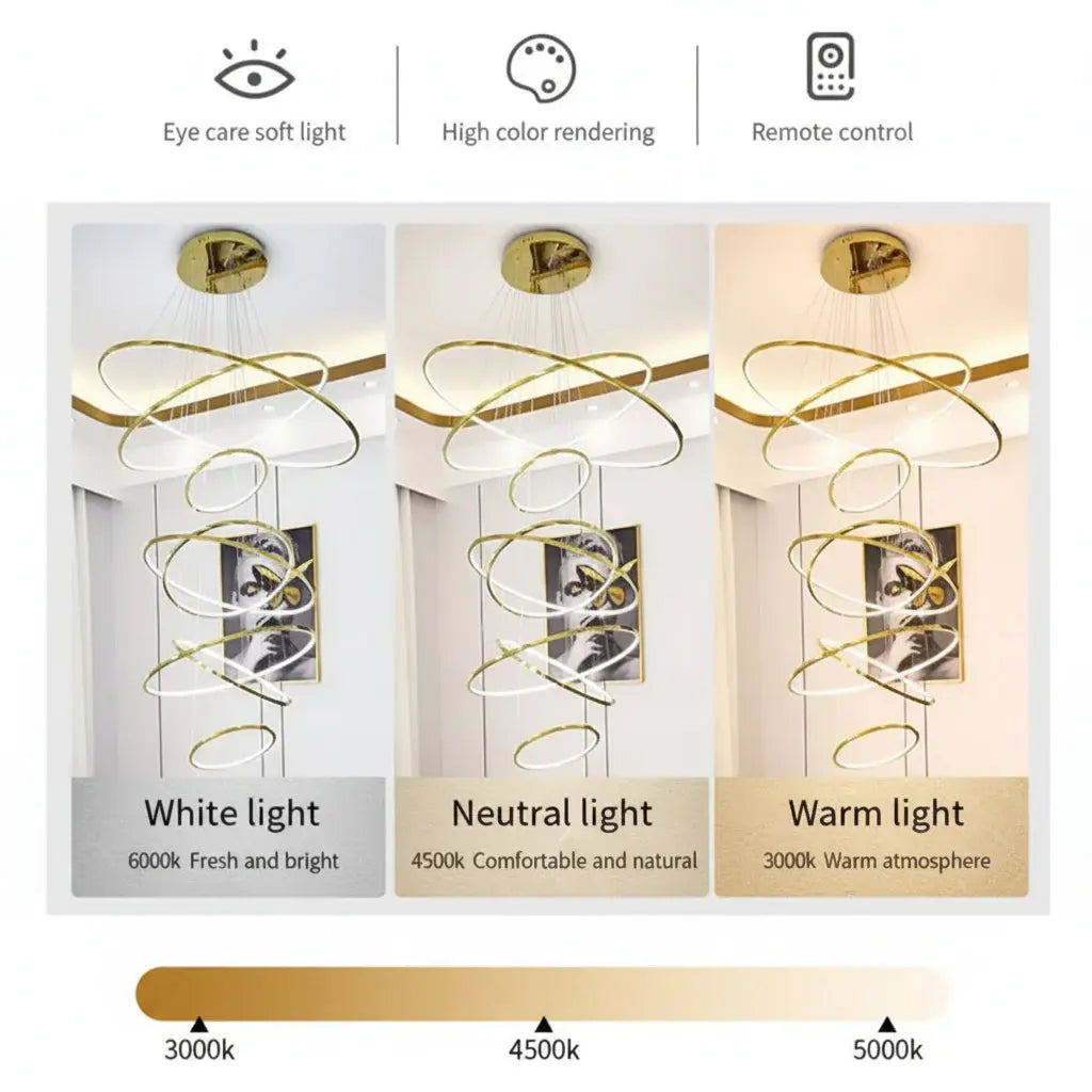 Elegant Modern Ring Chandelier — alternate product view 6