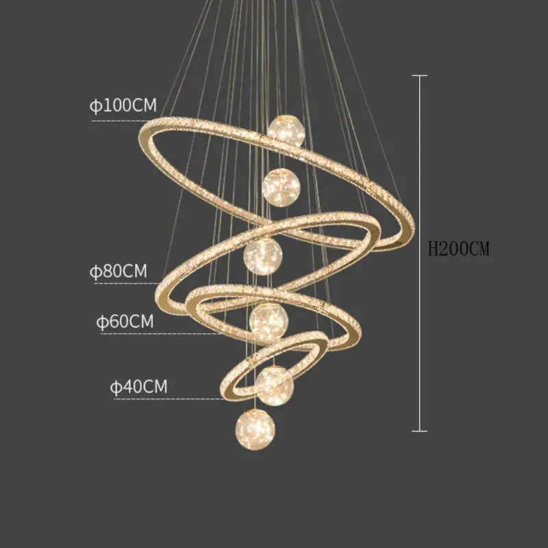 Pendant Modern Crystal Ring Chandelier — alternate product view 9