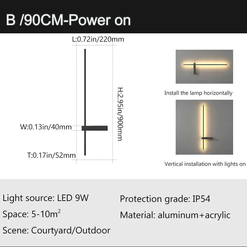 Modern Long Wall Outdoor Light — alternate product view 9