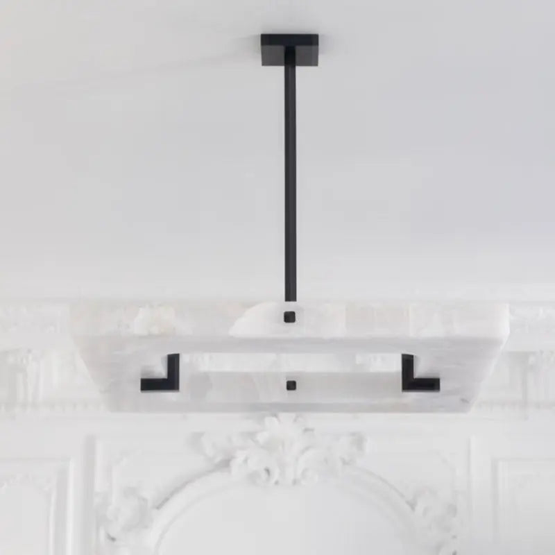 Modern Square Alabaster Chandelier — alternate product view 3