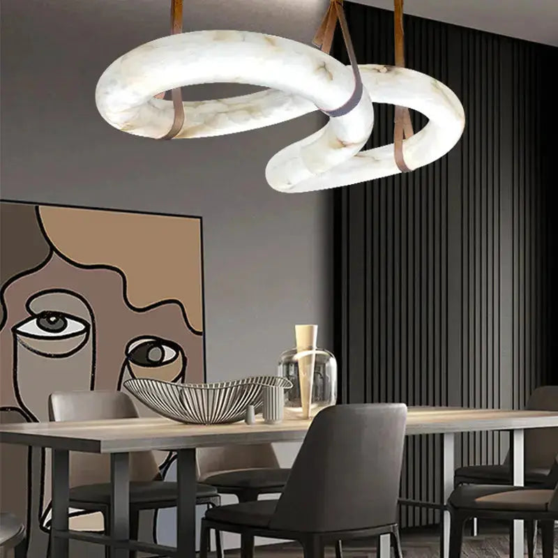 Contemporary Nordic Alabaster Designer Chandelier — alternate product view 5