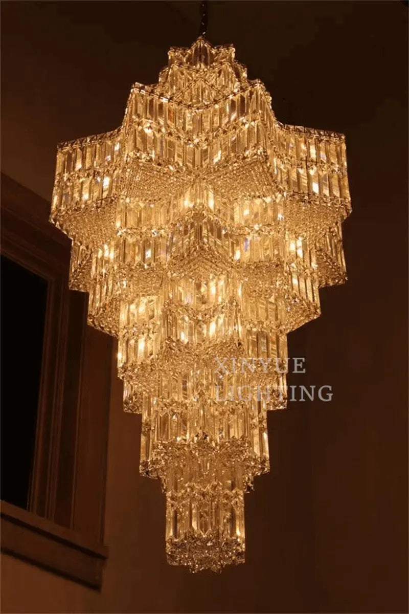 Luxury Villa Chandeliers Star Staircase Crystal Chandelier — alternate product view 10