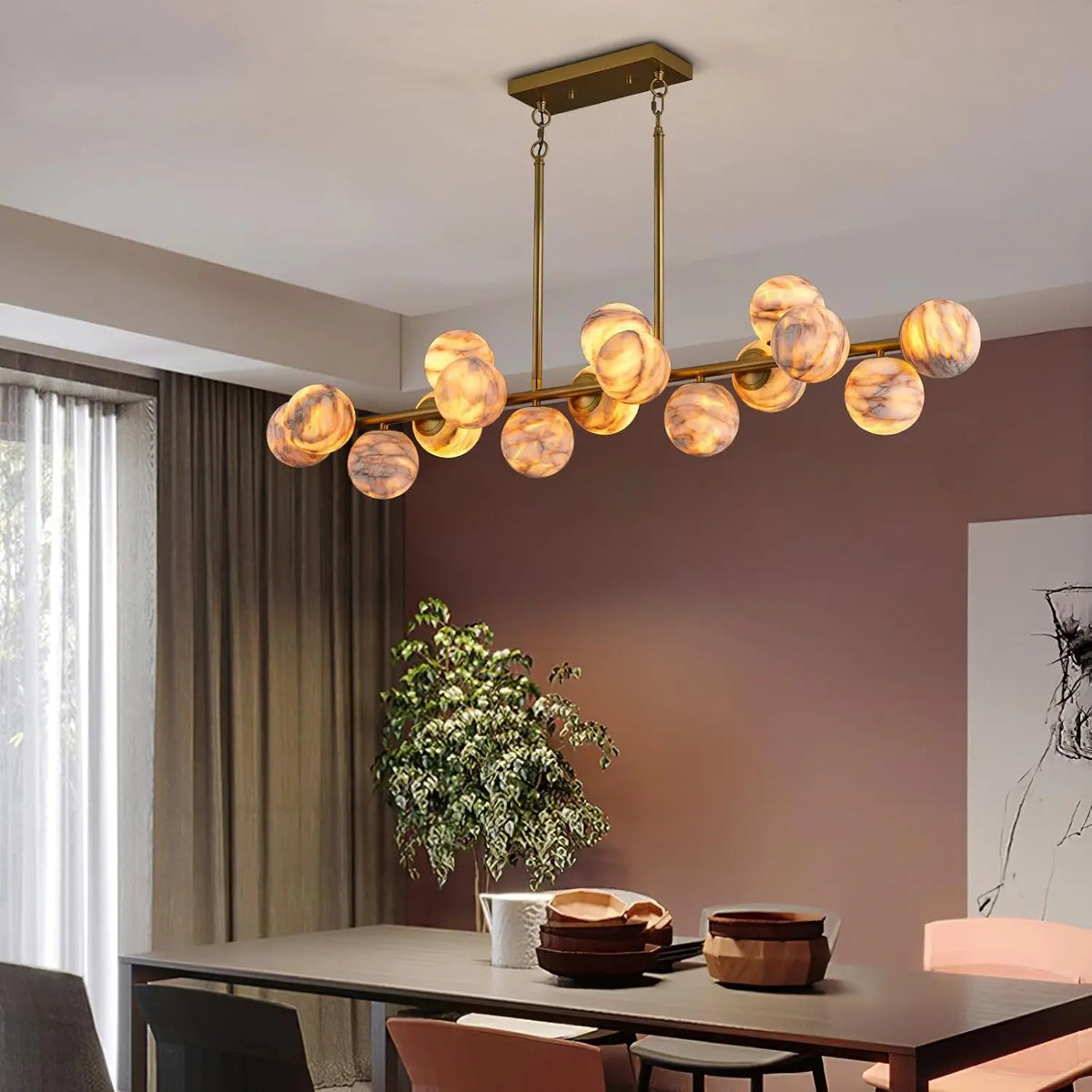 Modern Unique Alabaster Chandelier — alternate product view 35