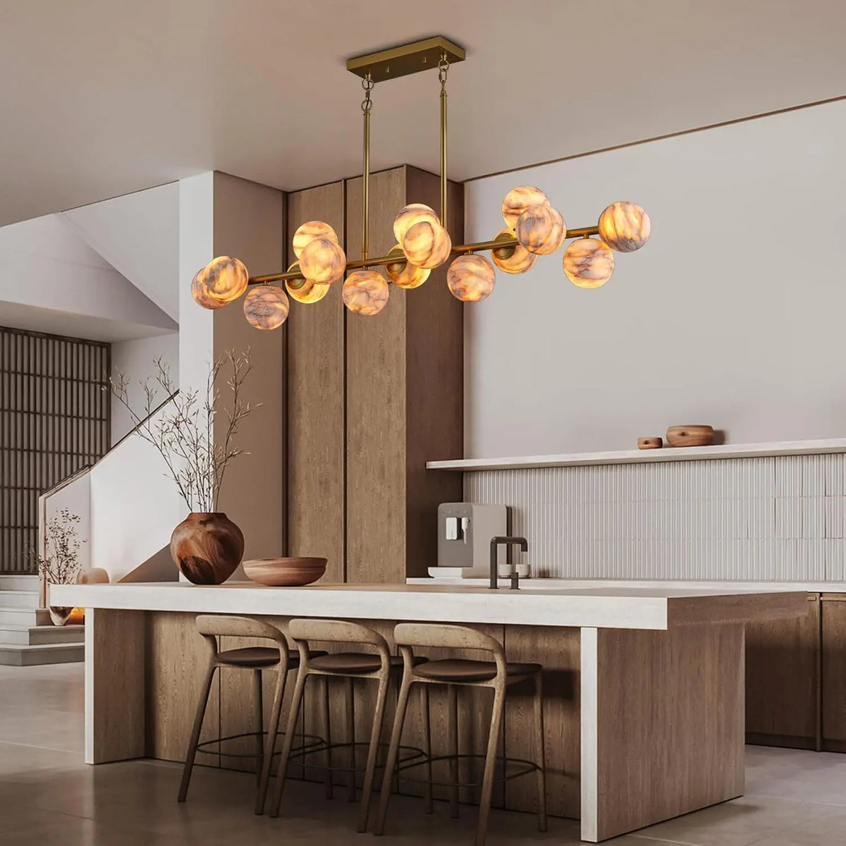 Modern Unique Alabaster Chandelier — alternate product view 34