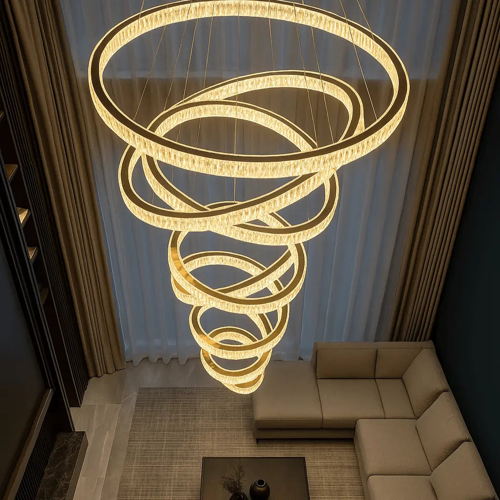 Luxury Modern Ring Crystal Chandelier - Chrome — alternate product view 3