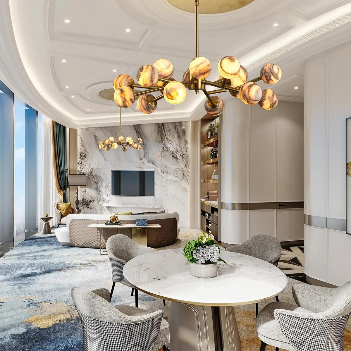 Modern Unique Alabaster Chandelier — alternate product view 21