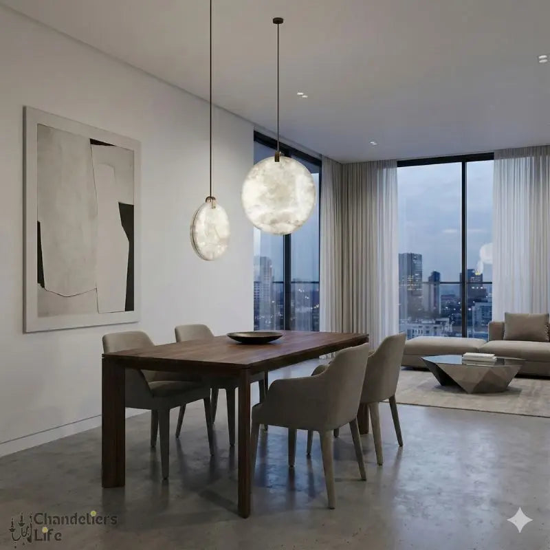 Disc Alabaster Pendant Light — alternate product view 1