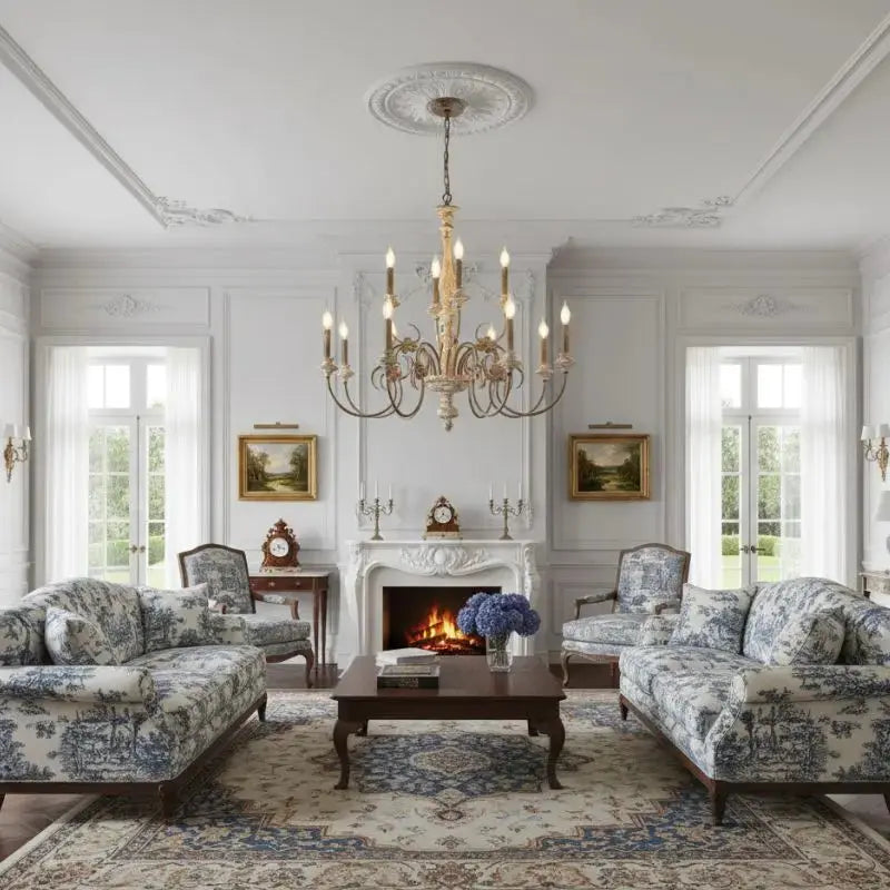 French Retro Wooden Chandelier — product view