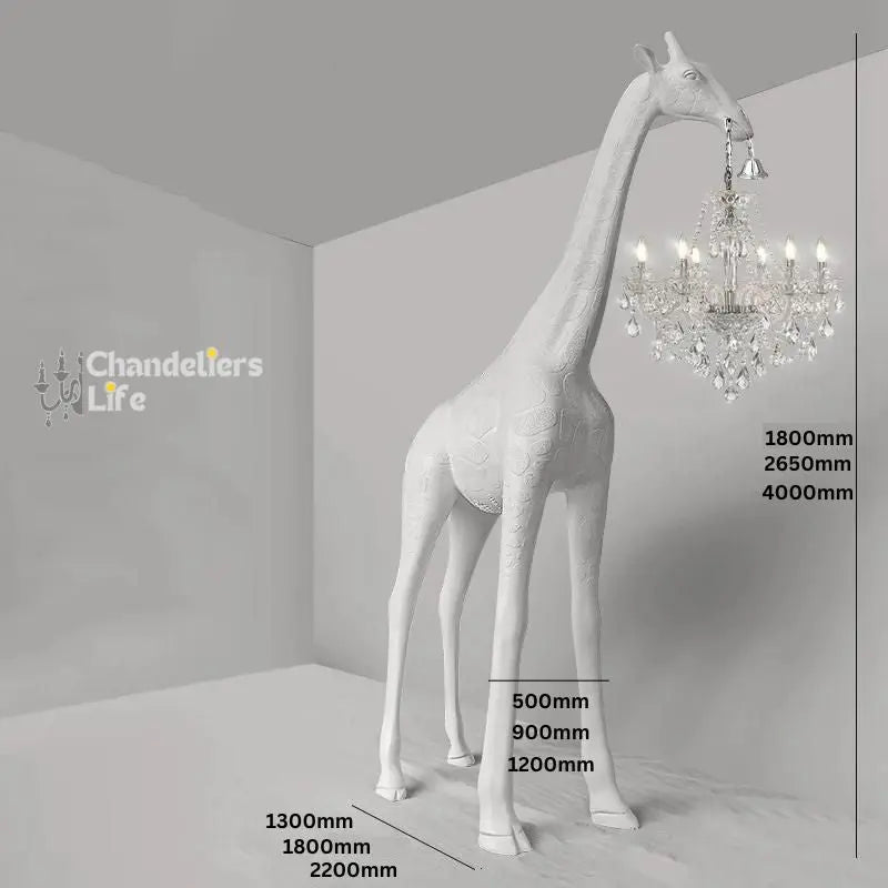 Art Giraffe Sculpture Floor Chandelier - Black — dimensions and measurements
