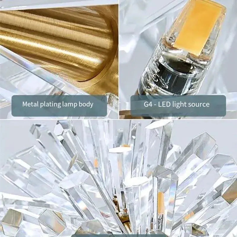 Modern Crystal Flower Wall Fixture — alternate product view 2
