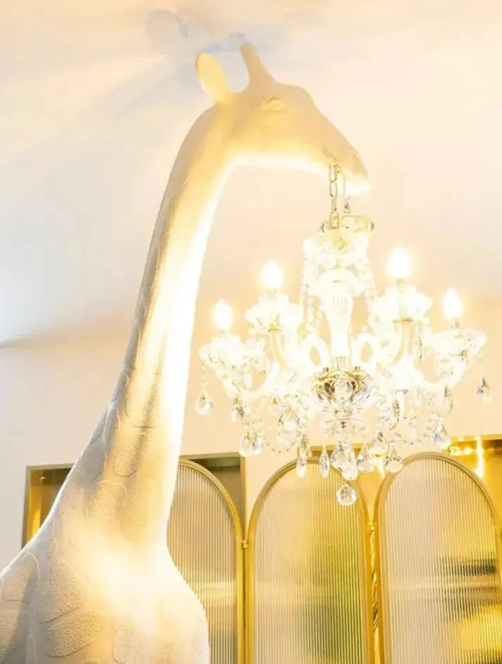 Art Sculpture Giraffe Chandelier - White — alternate product view 3