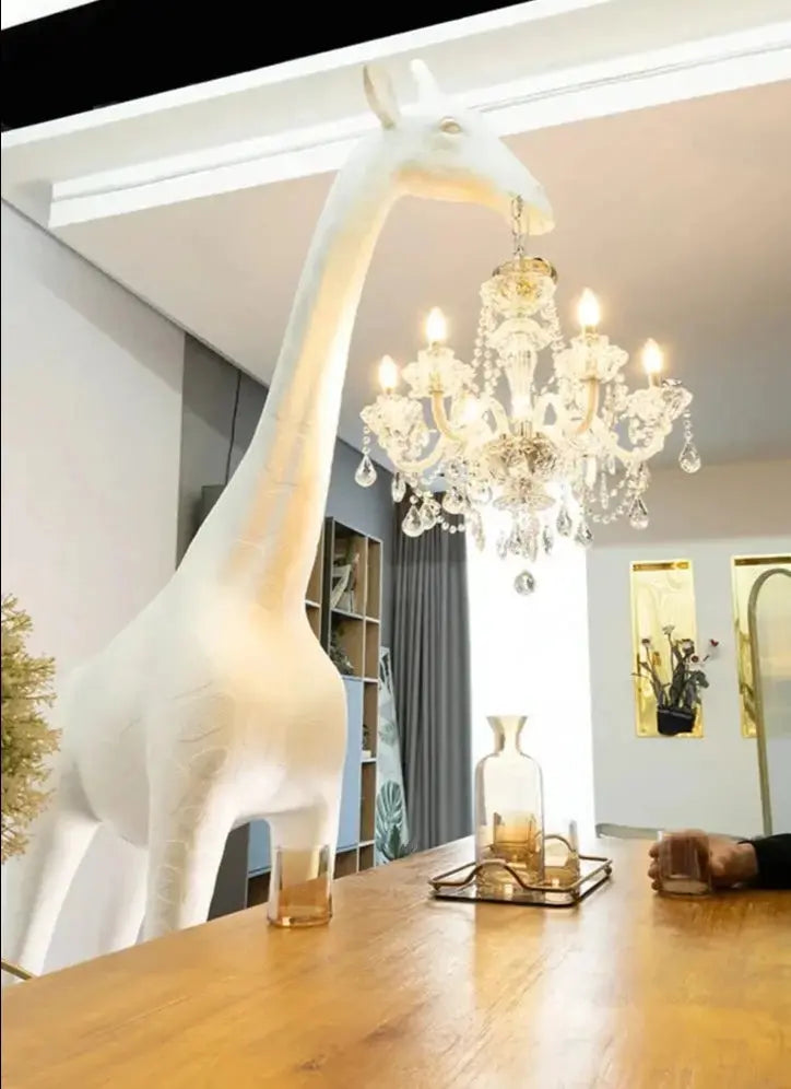 Art Sculpture Giraffe Chandelier - White — alternate product view 2