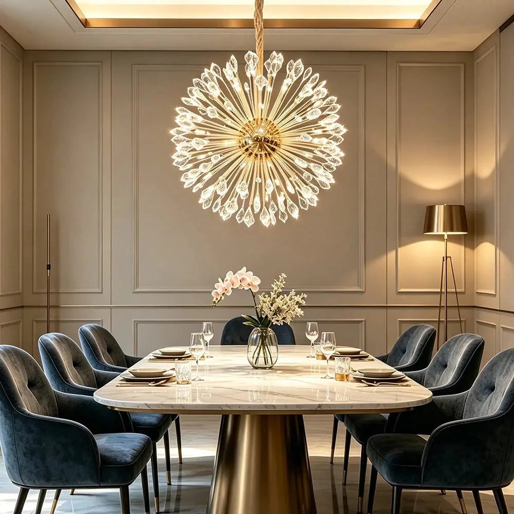 Aurelia Gold Crystal Starburst Chandelier — alternate product view 3