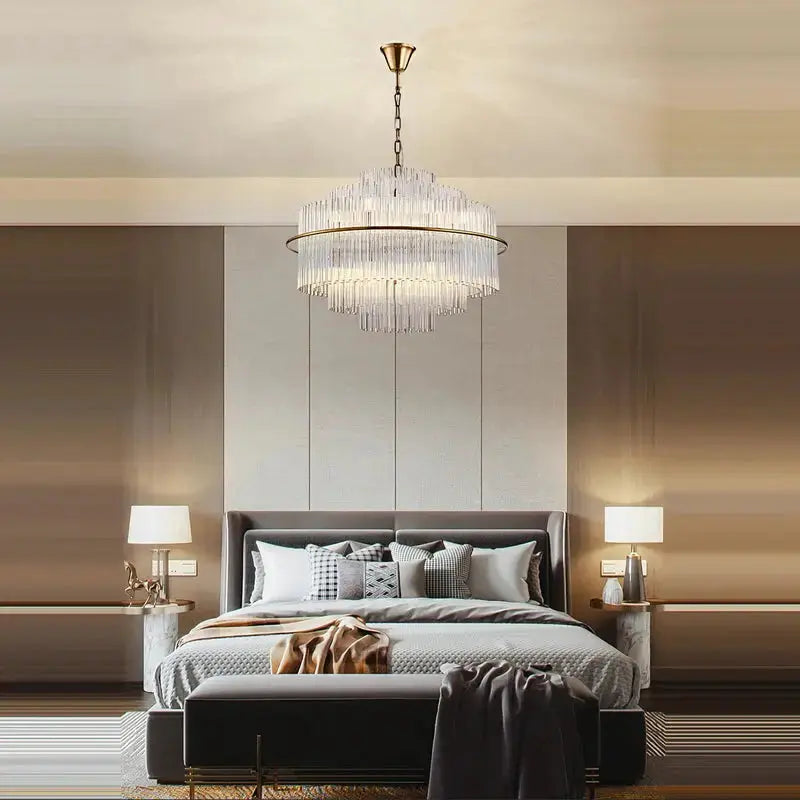 Crystal Designer Oval Round Chandelier — product view