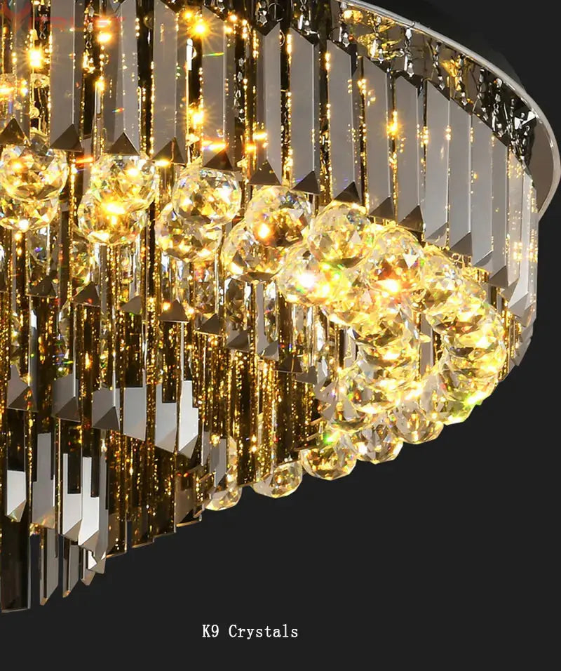 Luxury Crystal Ceiling Smoky Gray Lamp — alternate product view 3
