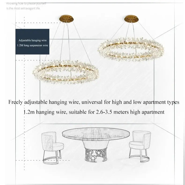 Modern Crystal Flower Pendant Chandelier — alternate product view 6