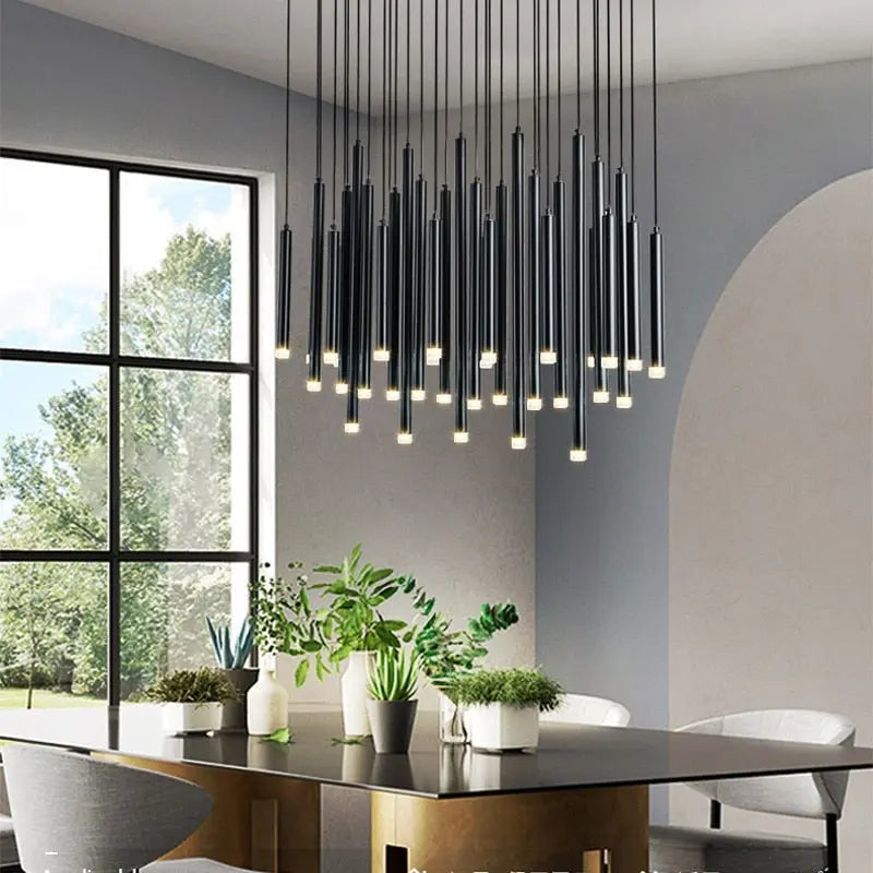 Modern Tube Combination Chandelier — alternate product view 4
