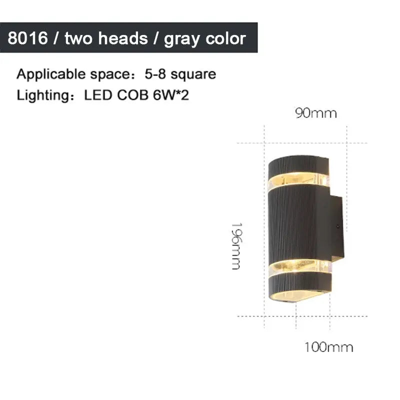 Outdoor Aluminum Waterproof Wall Mounted Lamp — alternate product view 8