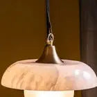 Alabaster Sphere Natural Stone Pendant — alternate product view 2