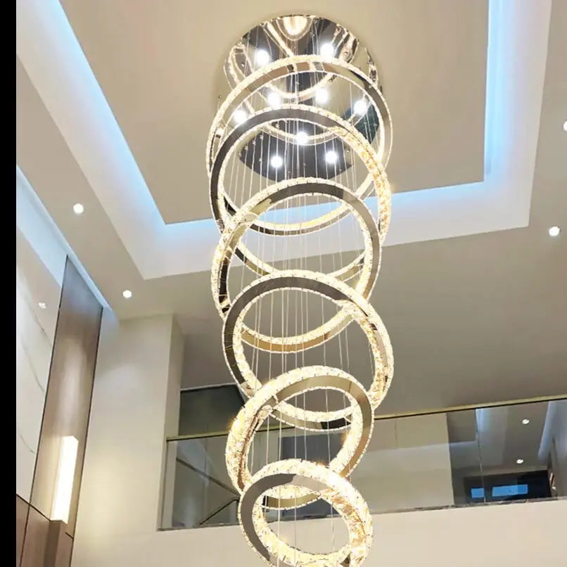 Rings Chandeliers for Loft Villa Duplex Design - Chrome — alternate product view 5