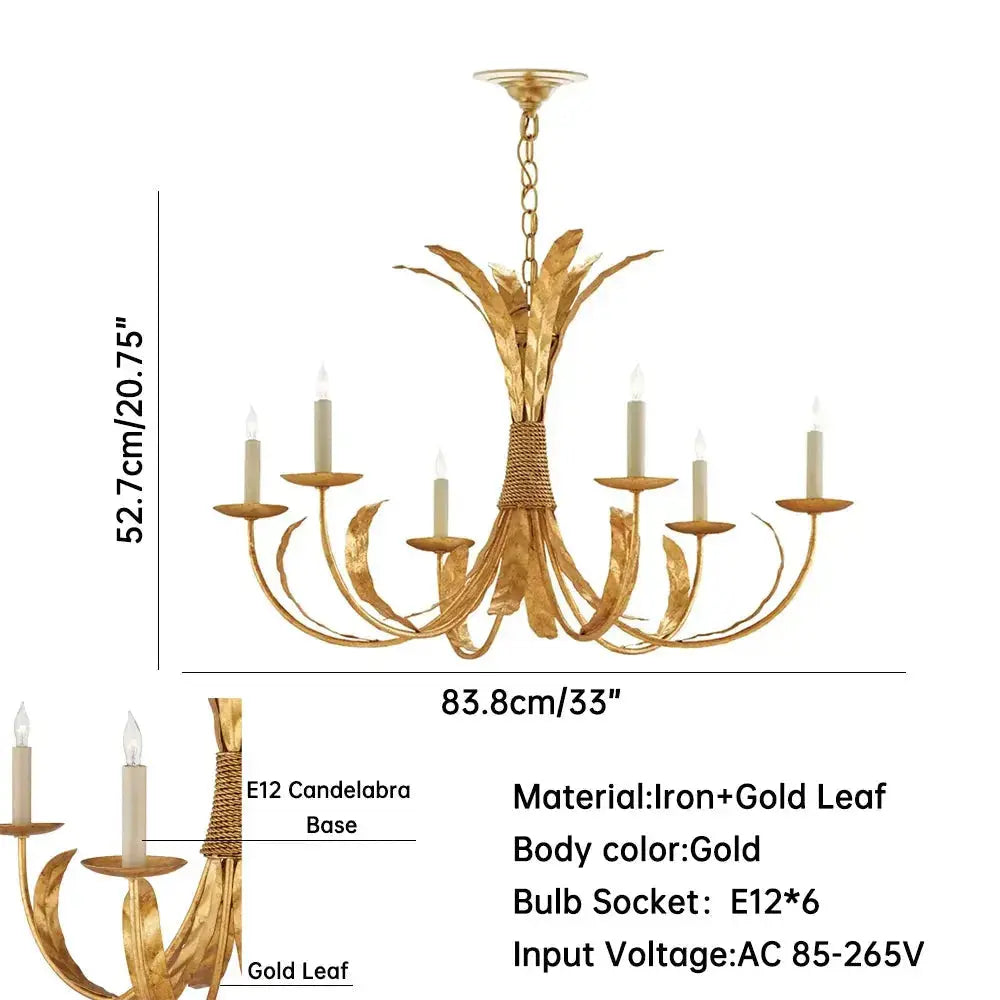 Solenne Gold Leaf Iron Pendant Light — alternate product view 6