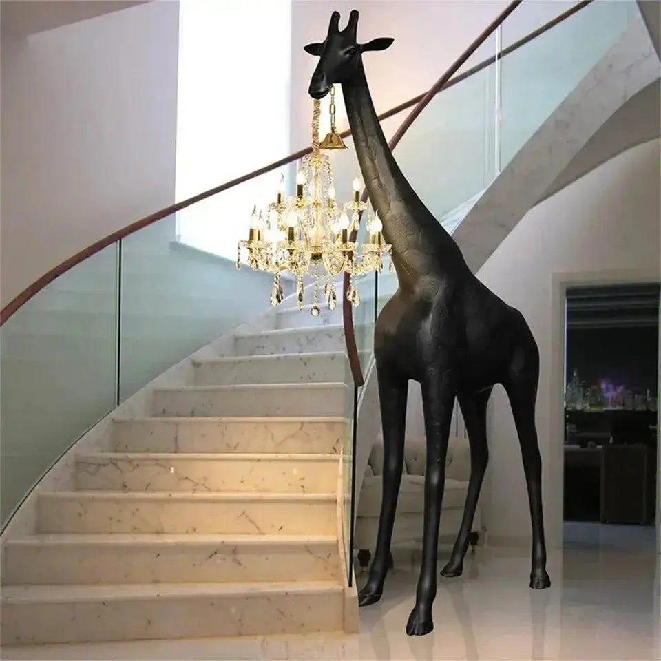 Art Giraffe Sculpture Floor Chandelier - Black — product view