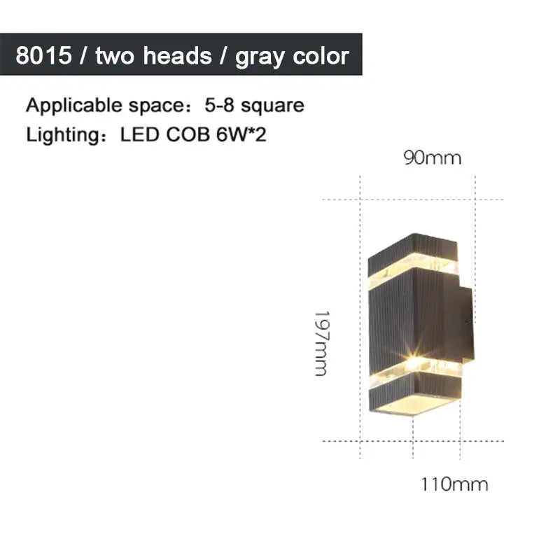 Outdoor Aluminum Waterproof Wall Mounted Lamp — alternate product view 10