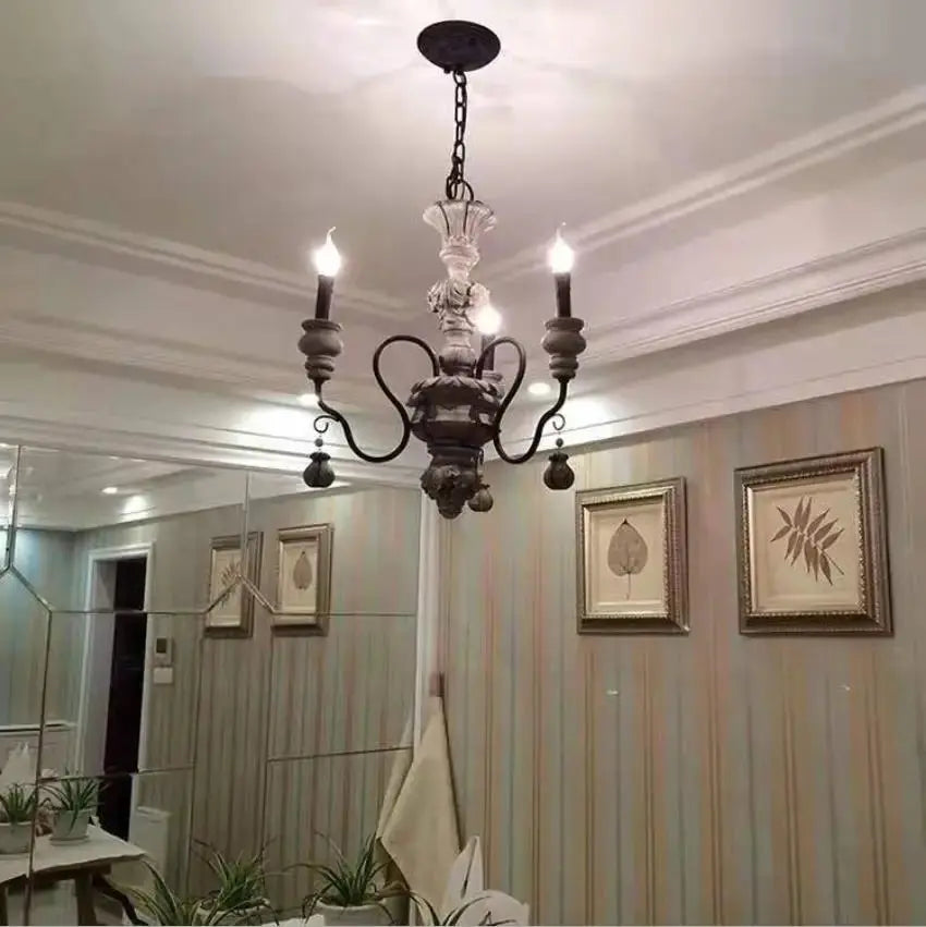 Nordic Wood Farmhouse Decor Chandelier — alternate product view 3