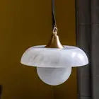 Alabaster Sphere Natural Stone Pendant — alternate product view 5
