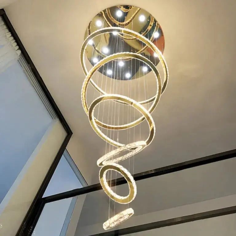 Rings Chandeliers for Loft Villa Duplex Design - Chrome — alternate product view 4