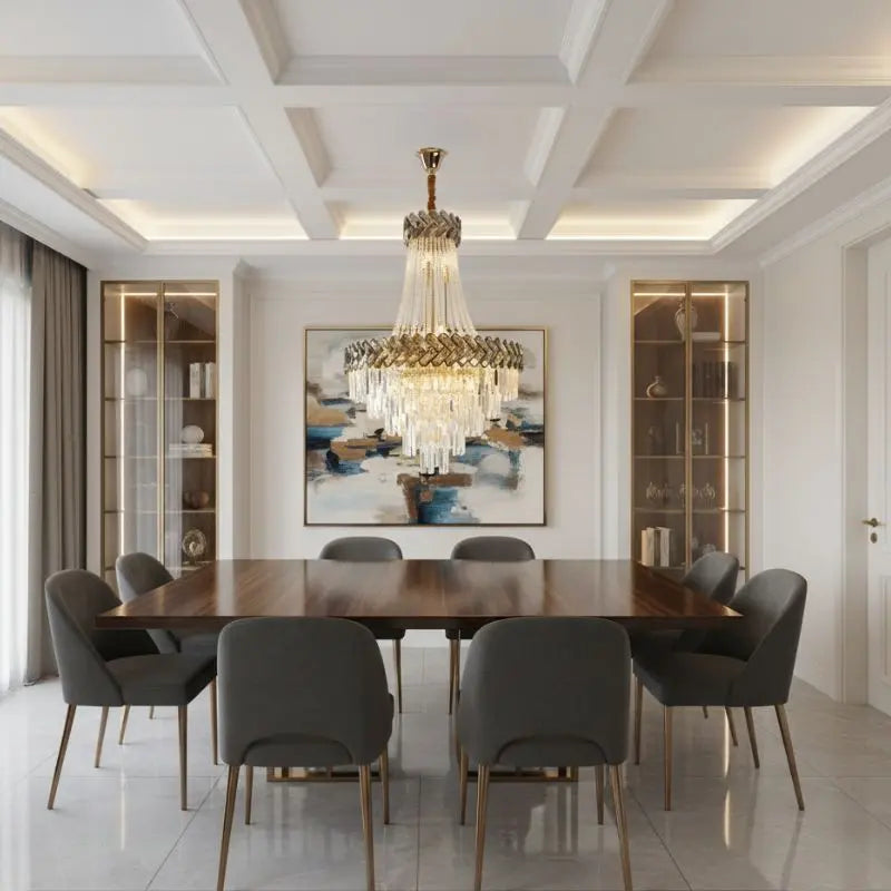 2025 Luxury Duplex Villa Crystal Chandelier — close-up design detail 2