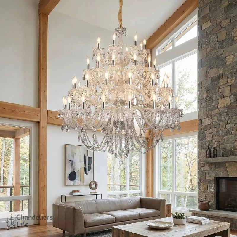 Villa Foyer Extra Large Crystal Chandelier — close-up design detail 6