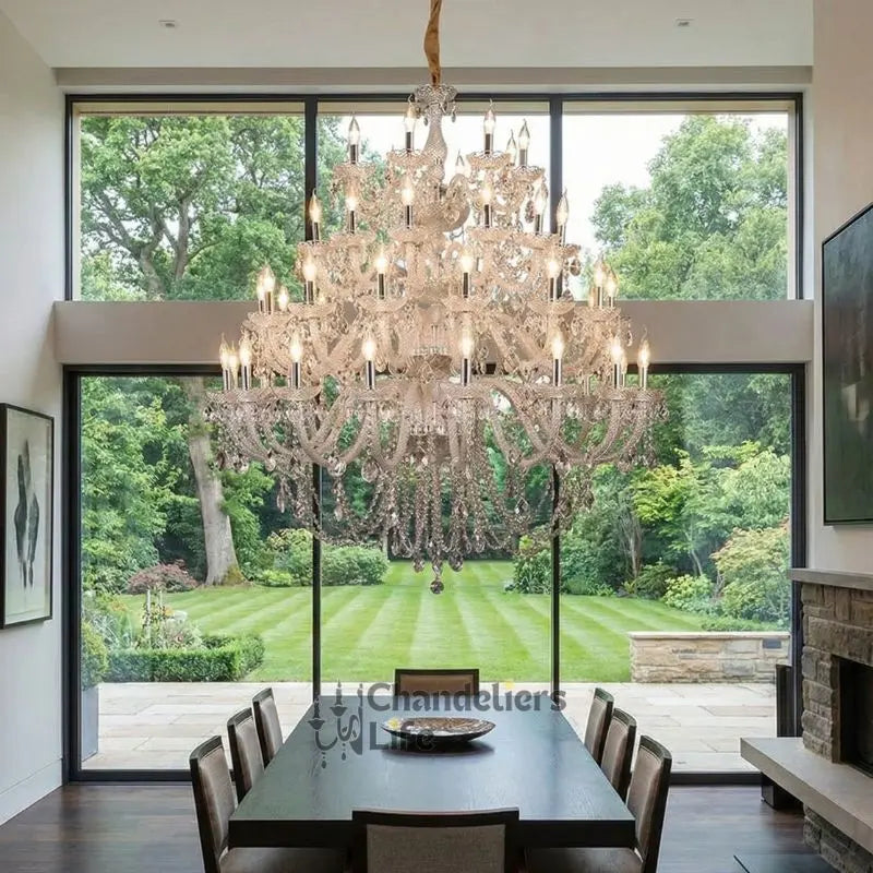 Villa Foyer Extra Large Crystal Chandelier — close-up design detail 7