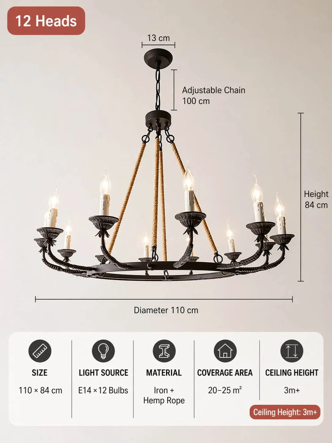 Rustic Farmhouse Chandelier for Dining Room | Vintage Country Lighting Idea — shown in an interior setting 3