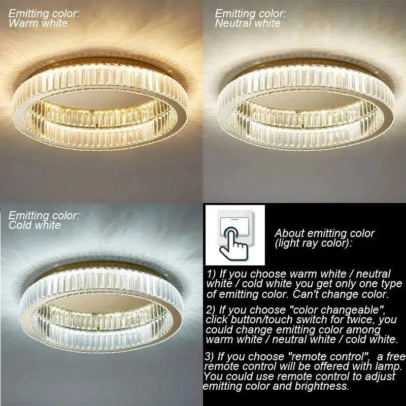 Round Crystal Led Ceiling Light — alternate product view 4
