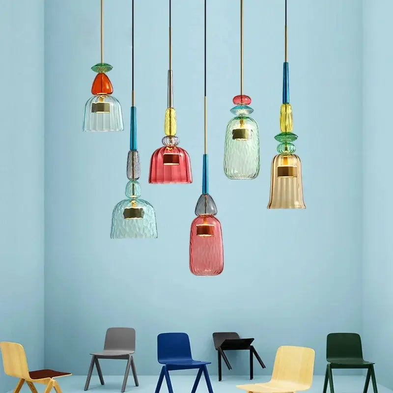 Modern Glass Colorful Hanging Lamps — alternate product view 3