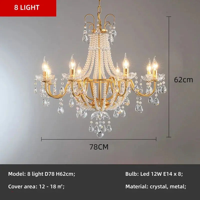 French Design Pearl Crystal Chandelier — alternate product view 15