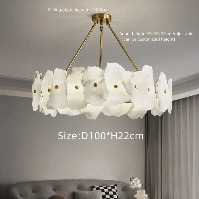 Round Ceiling Marble Chandelier — alternate product view 7