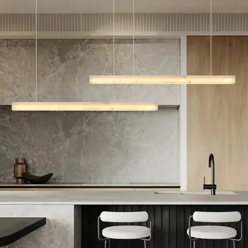 Natural Marble Alabaster Linear Chandelier — alternate product view 1