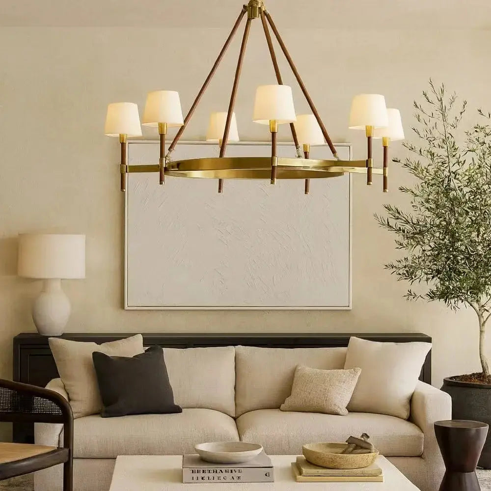 Iron Brass Nickel Finish Chandelier — product view