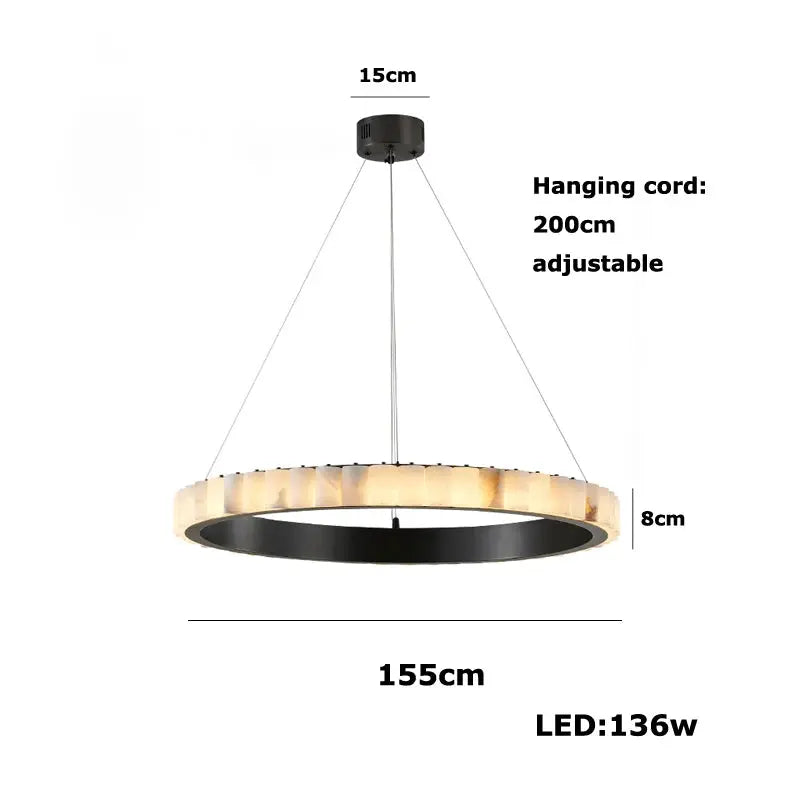 Golden Black Marble Luxury Hanging Lamp — alternate product view 10