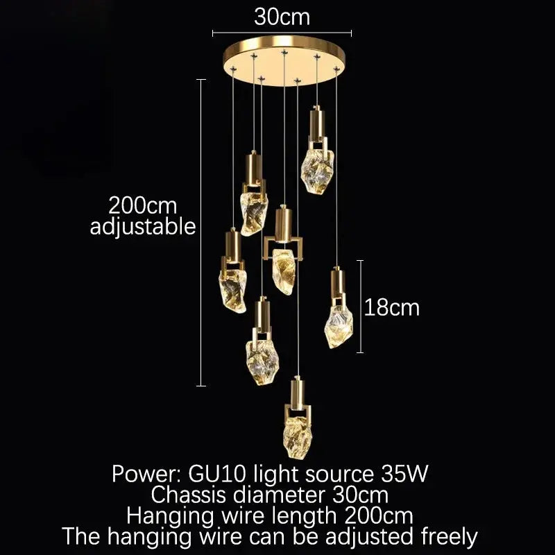 Crystal Staircase Chandelier with Irregular Drops — alternate product view 12