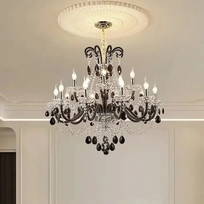 Black French Crystal Chandelier — alternate product view 4